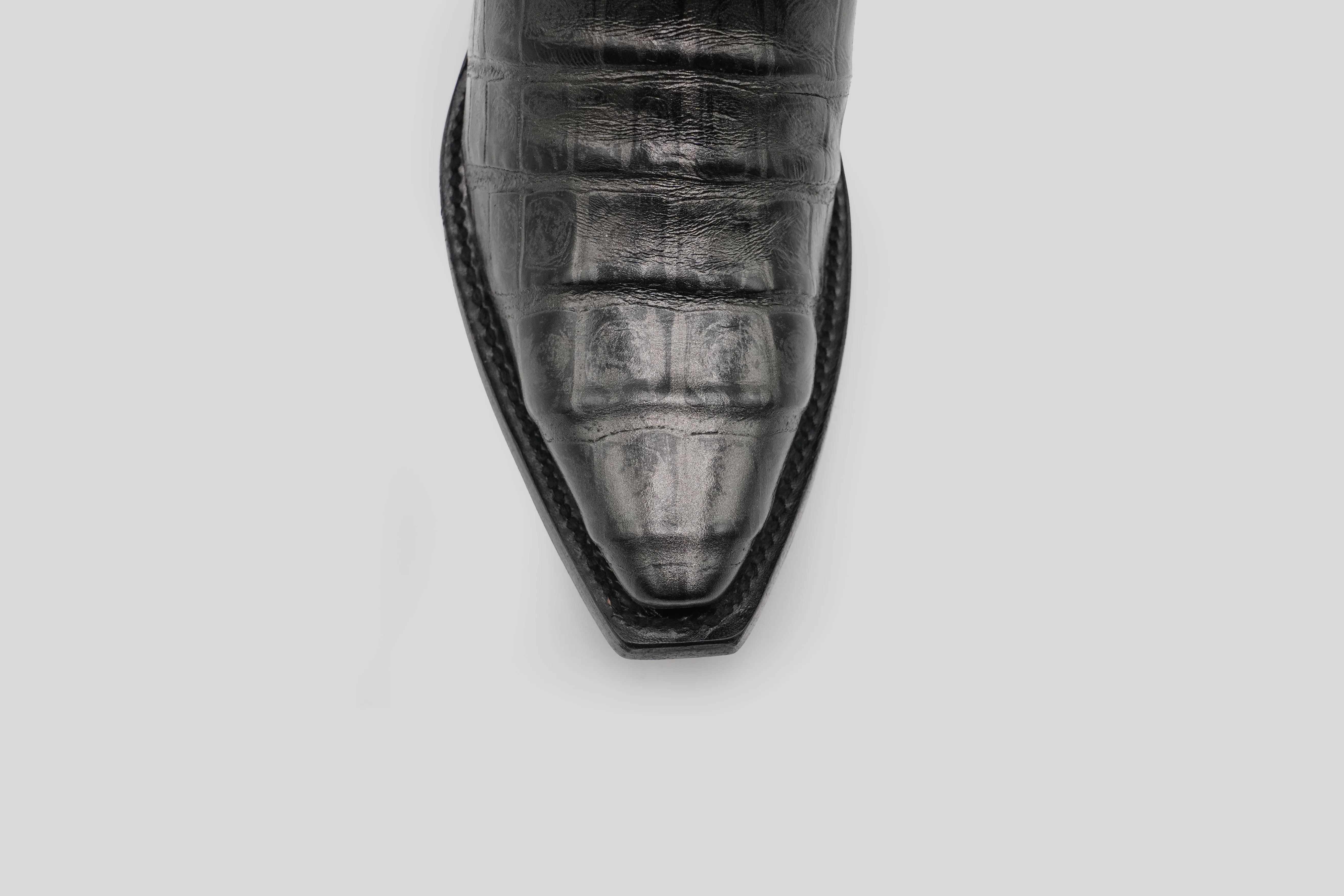 Alligator Belly Gray - Embossed Leather - Snip Toe (E874) - Image 4