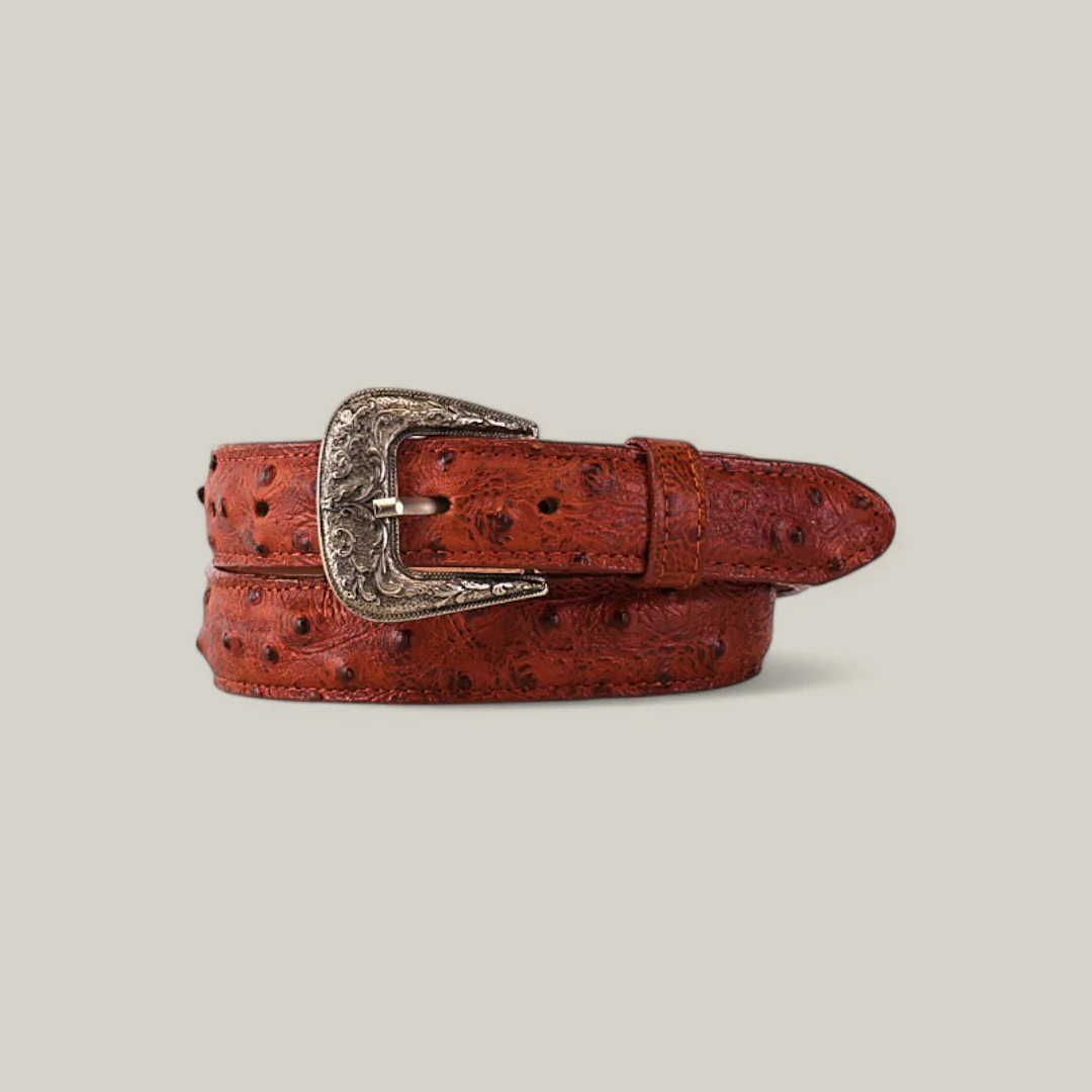 Ostrish Print Cogñac Belt - Texas Buckle - Kids