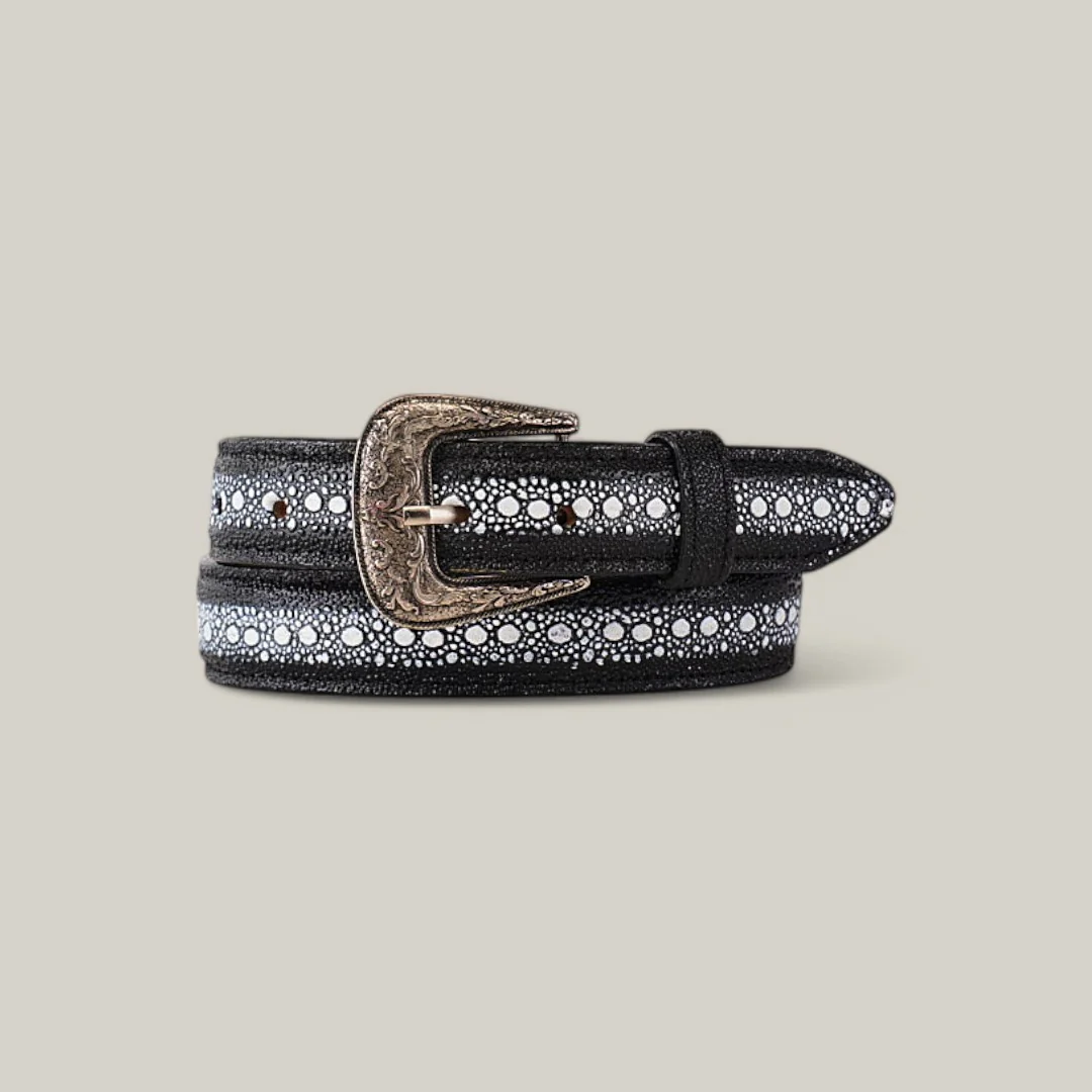 Stingray Print Black Belt - Texas Buckle - Kids