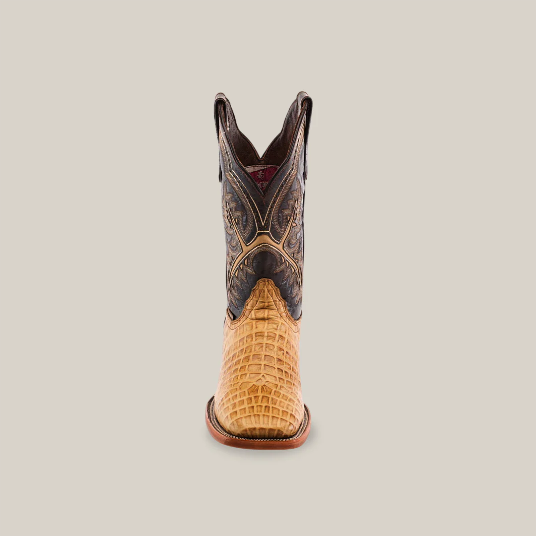 Caiman Belly Orix - Embossed Leather - Square Toe (E423) - Image 4