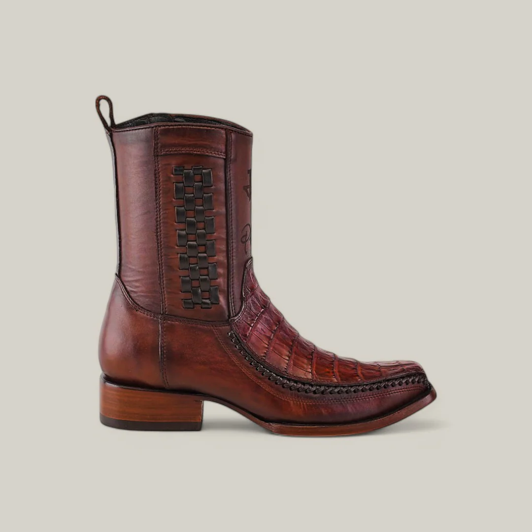 Exotic Caiman - Brandy - Narrow Square Toe - Image 2