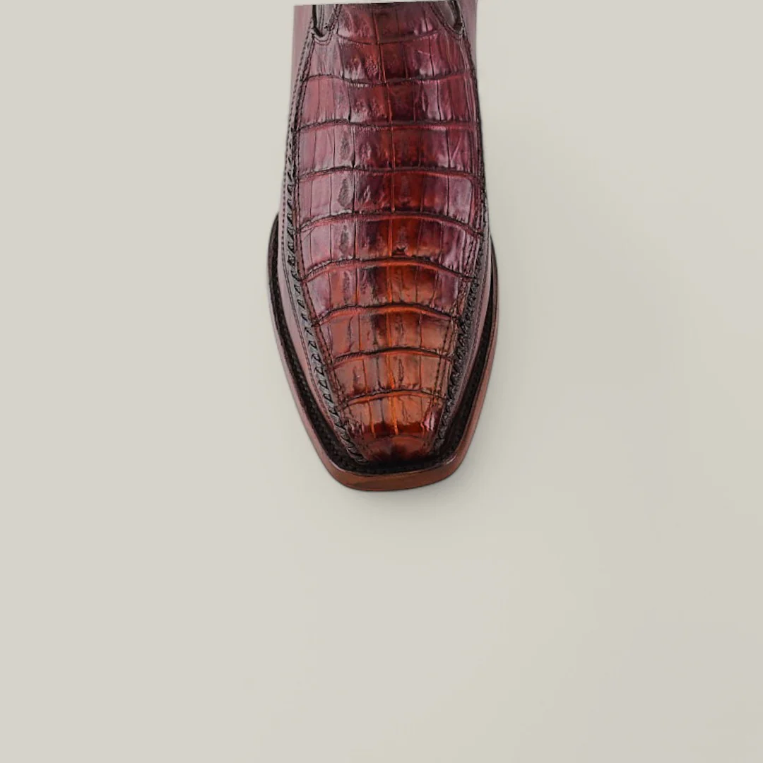 Exotic Caiman - Brandy - Narrow Square Toe - Image 5