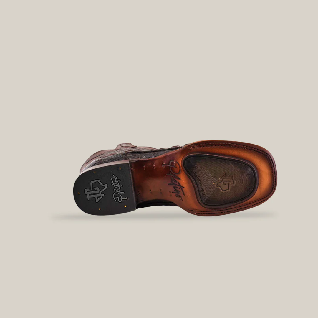 Exotic Caiman Belly Tail - Diamond - Tabaco - Square Toe - Image 6