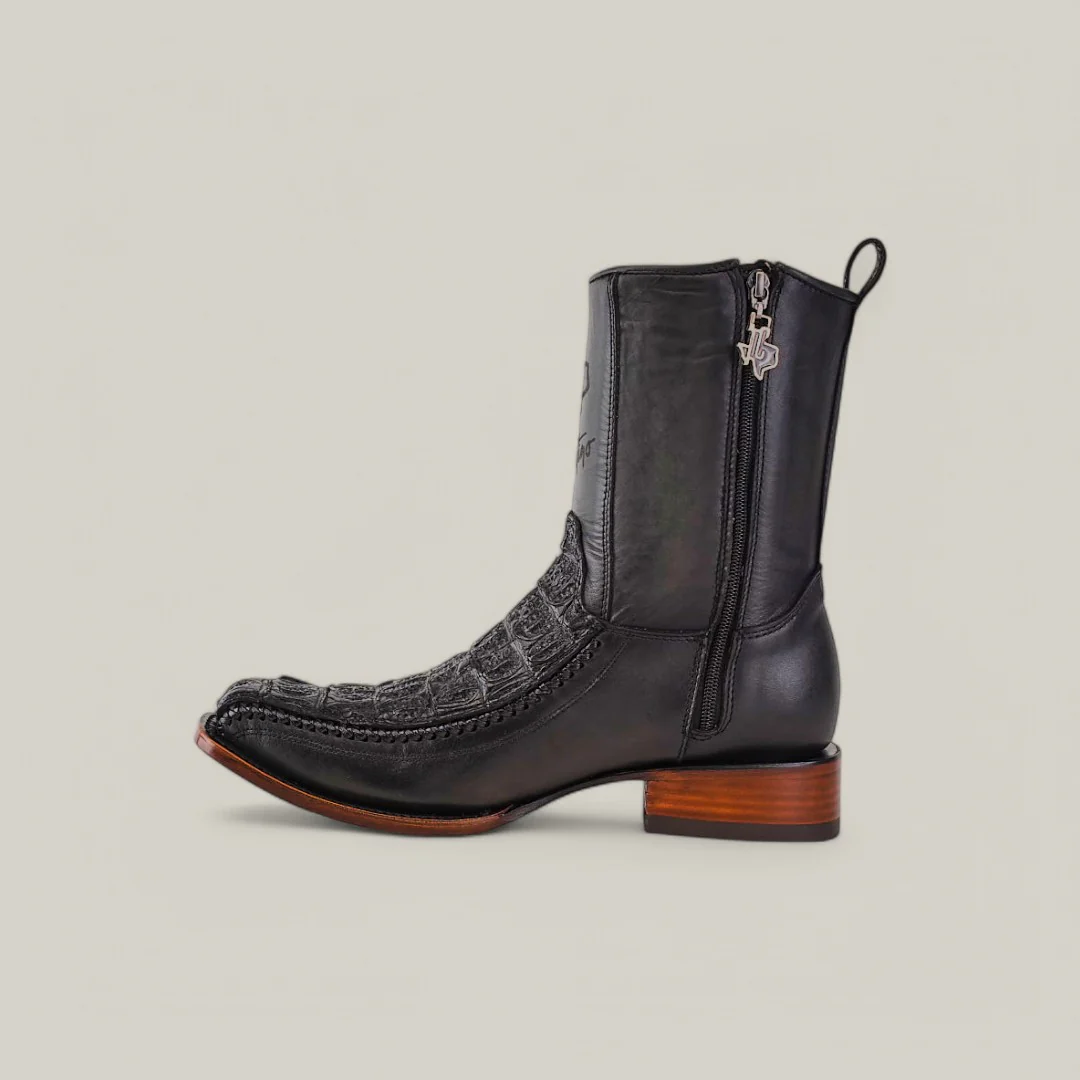 Exotic Caiman - Black - Narrow Square Toe - Image 3