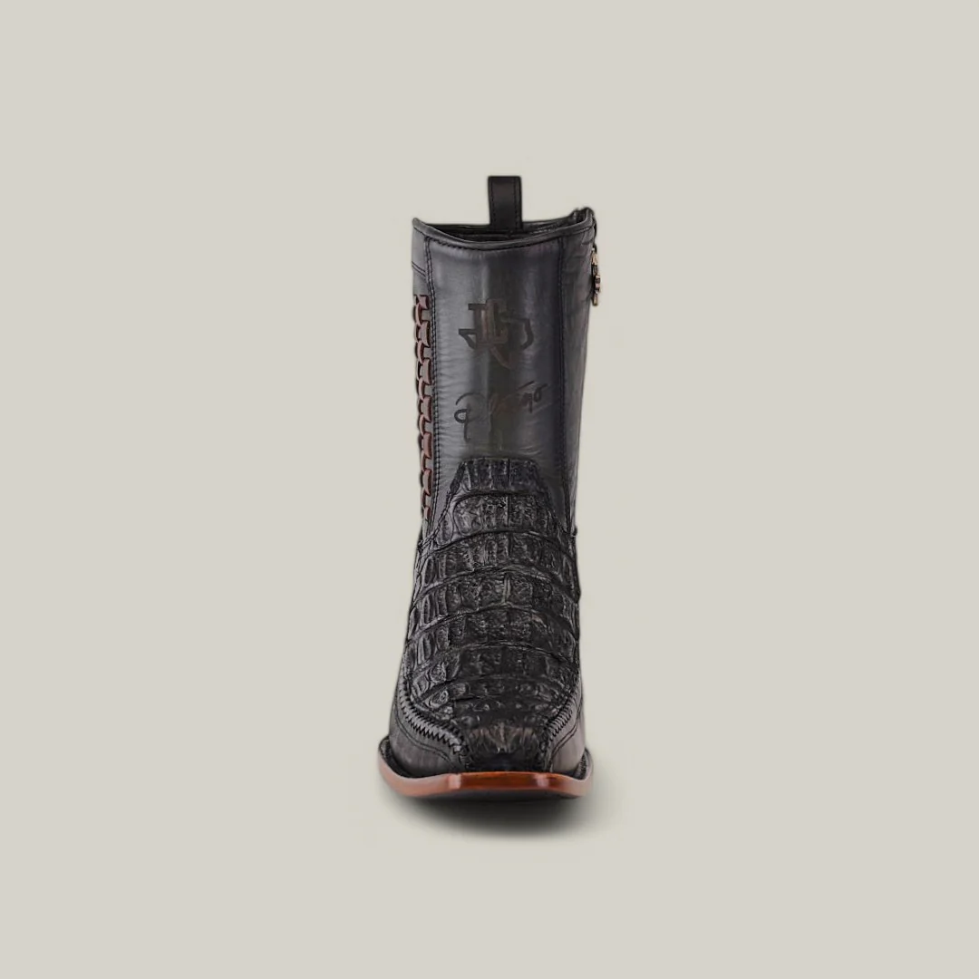 Exotic Caiman - Black - Narrow Square Toe - Image 4