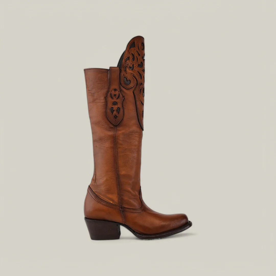 California Tall Shaft Honey - Round Toe - Image 2
