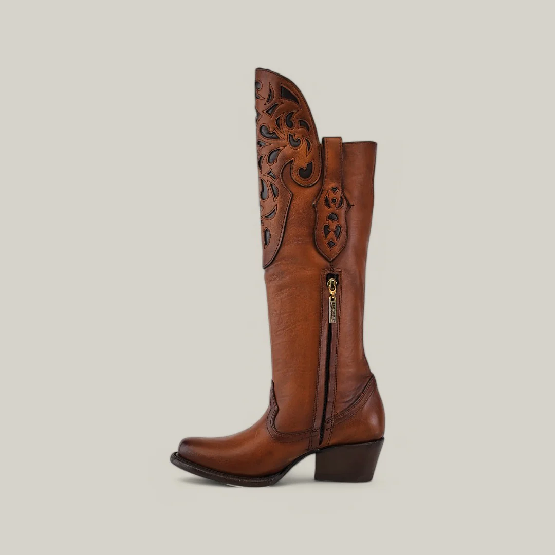 California Tall Shaft Honey - Round Toe - Image 3