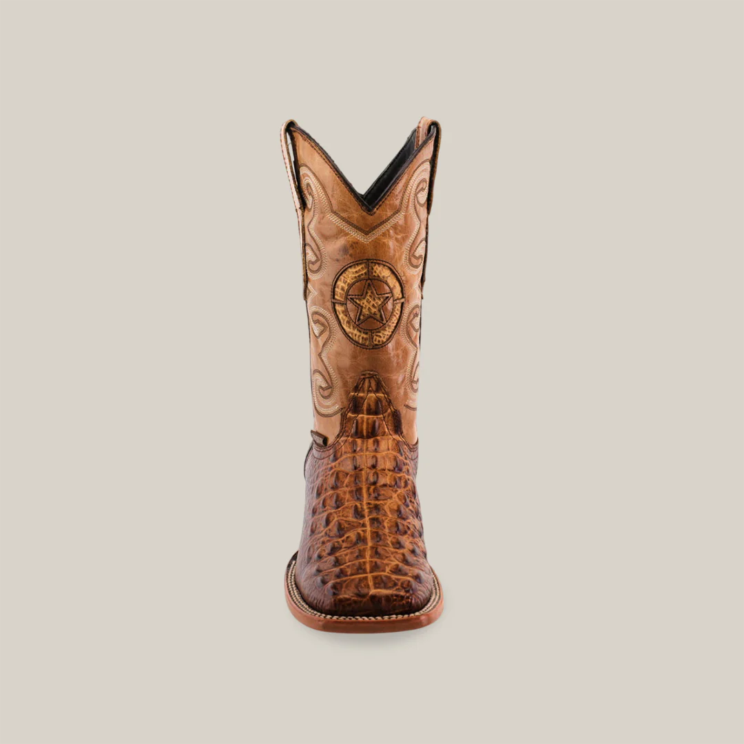 Crocodile HornBack Orix - Embossed Leather - Square Toe (E452) - Image 4