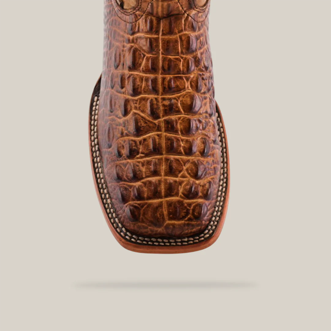 Crocodile HornBack Orix - Embossed Leather - Square Toe (E452) - Image 5