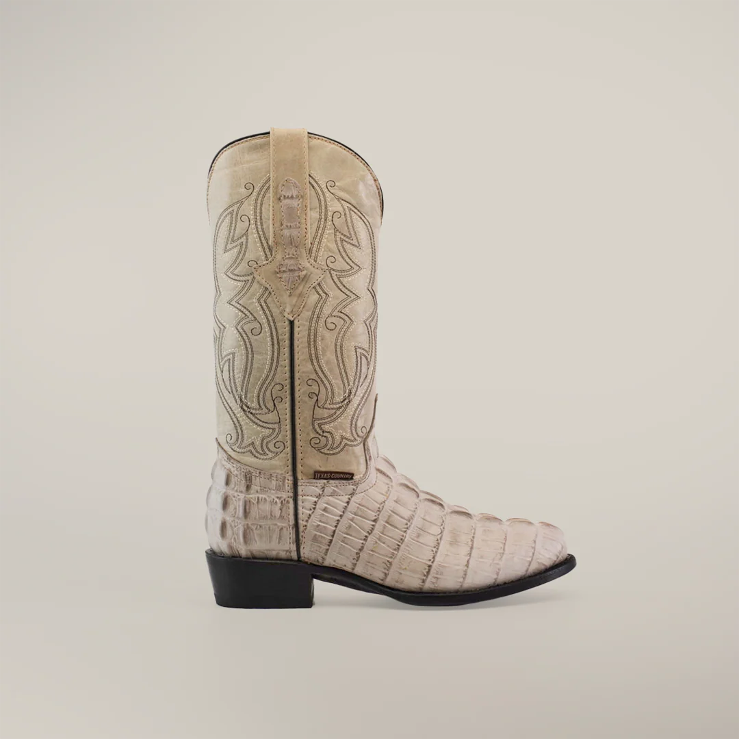 Crocodile Tail Bone - Embossed Leather - Round Toe (E437) - Image 2