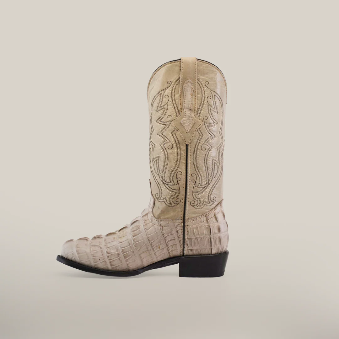 Crocodile Tail Bone - Embossed Leather - Round Toe (E437) - Image 3