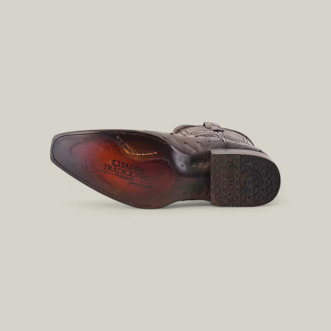 Everest Gray Ostrich Laser & Woven -  Narrow Square Toe - CU603 - Image 6