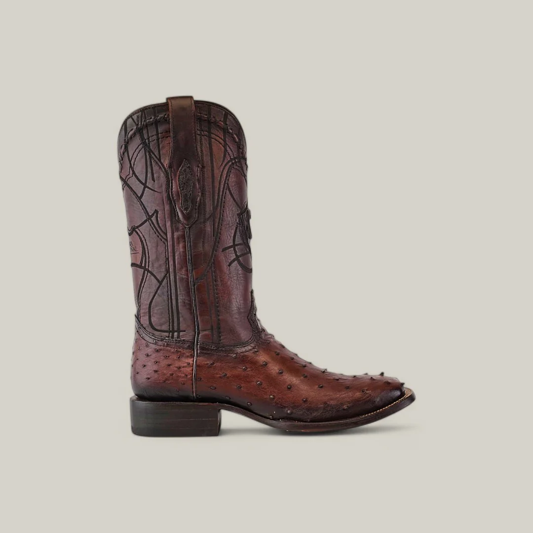 CU677 Flame Brown Ostrich Laser & Embroidery - Image 2