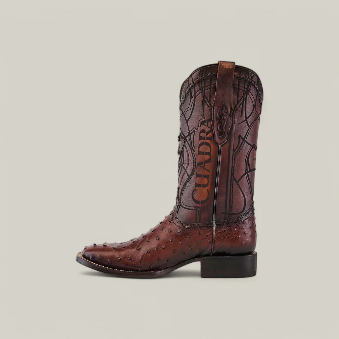CU677 Flame Brown Ostrich Laser & Embroidery - Image 3