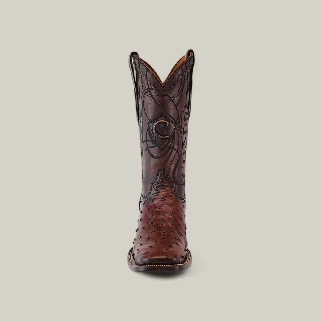 CU677 Flame Brown Ostrich Laser & Embroidery - Image 4