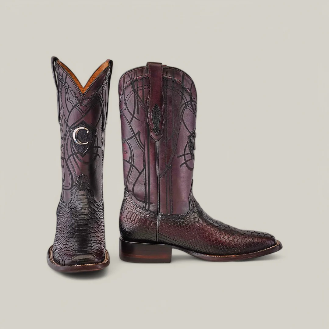 CU746 Lisboa Cherry Python Embroidery & Laser & Woven