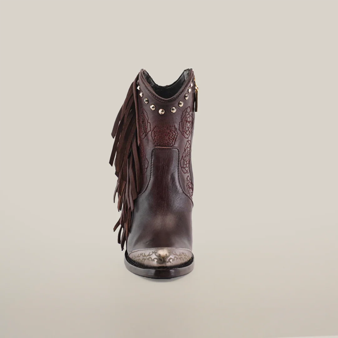 Dallas Fringe Bootie Chocolate J Toe - Image 4