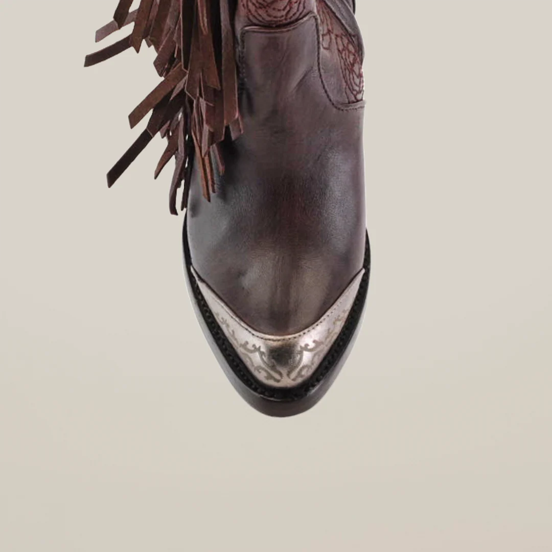 Dallas Fringe Bootie Chocolate J Toe - Image 5