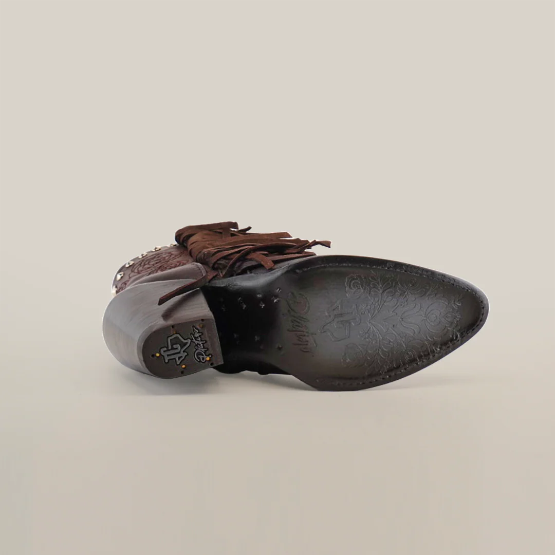 Dallas Fringe Bootie Chocolate J Toe - Image 6