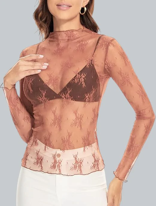 Lace Mesh Sheer Top - Image 6