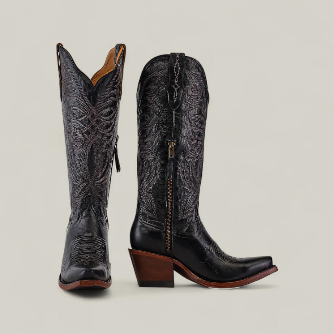 Kellie Clayton Black Leather Sole - Tall Shaft - Snip Toe