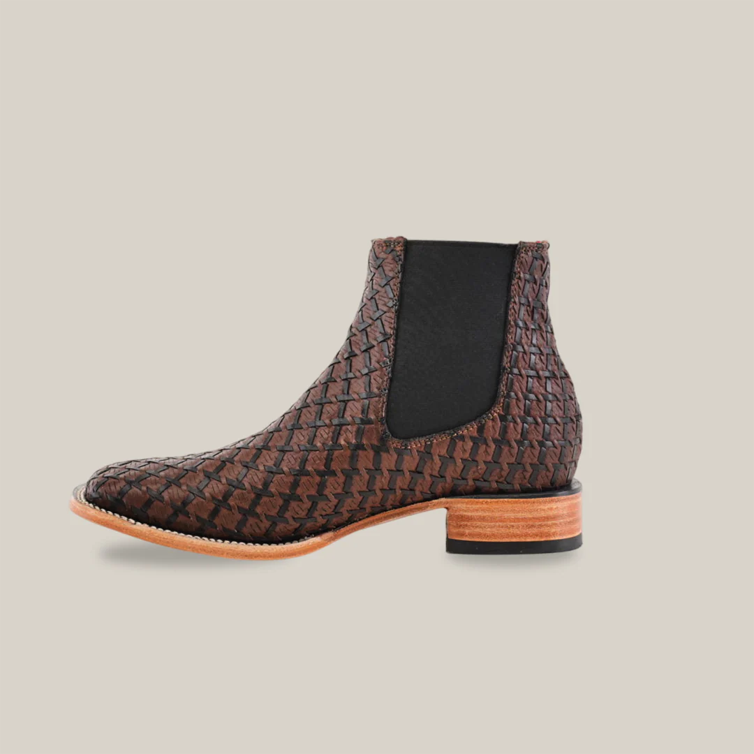 Basket weave BlackBrown Square Toe - Image 3