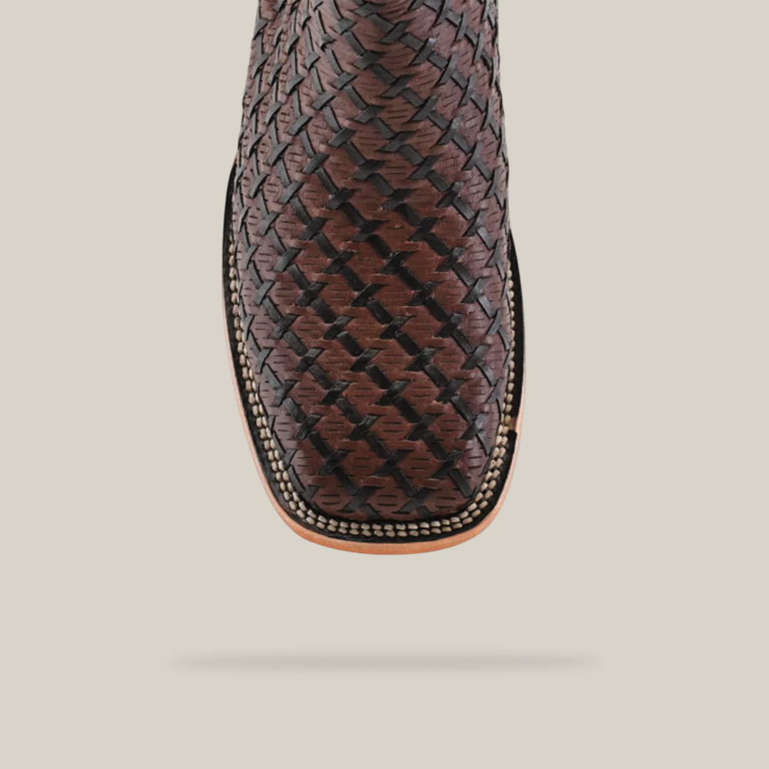 Basket weave BlackBrown Square Toe - Image 5