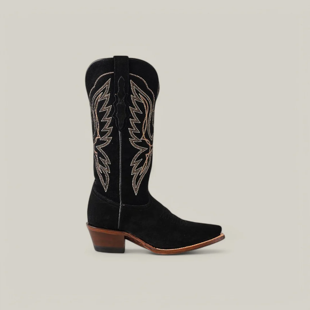 Miranda Suede Black Leather Sole - Mid Shaft - Snip Toe - Image 2