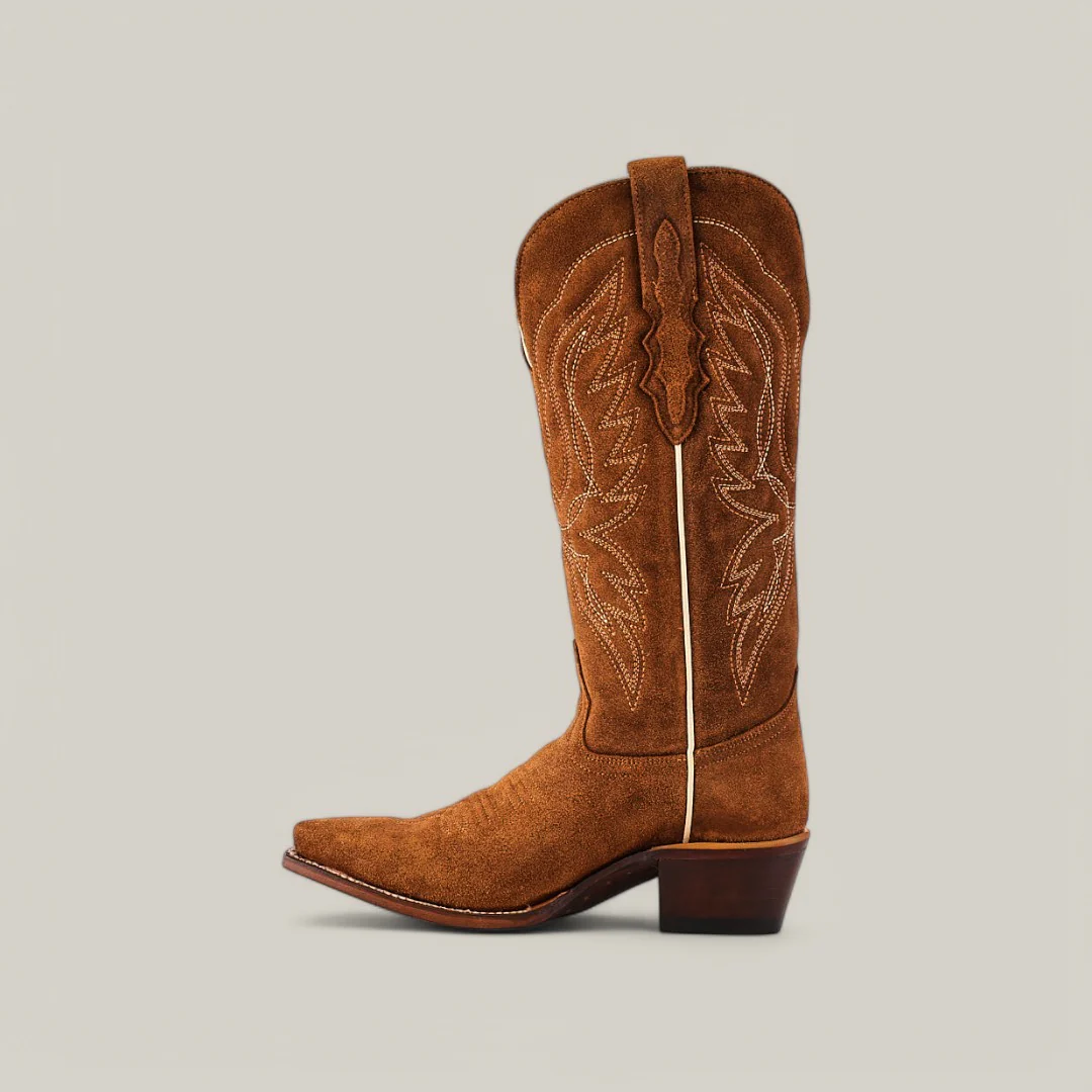 Miranda Suede Caramel Leather Sole - Mid Shaft - Snip Toe - Image 3