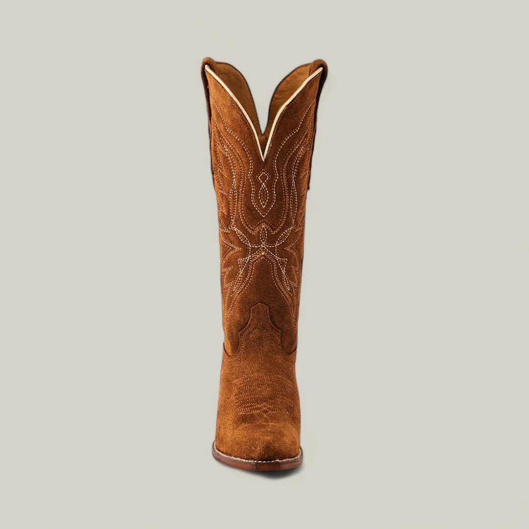 Miranda Suede Caramel Leather Sole - Mid Shaft - Snip Toe - Image 4