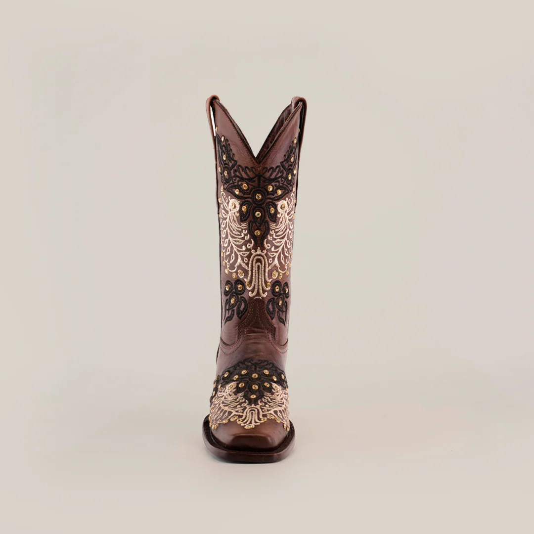 Faenza Crystals Brown - Mid Shaft - Narrow Square Toe - Image 4