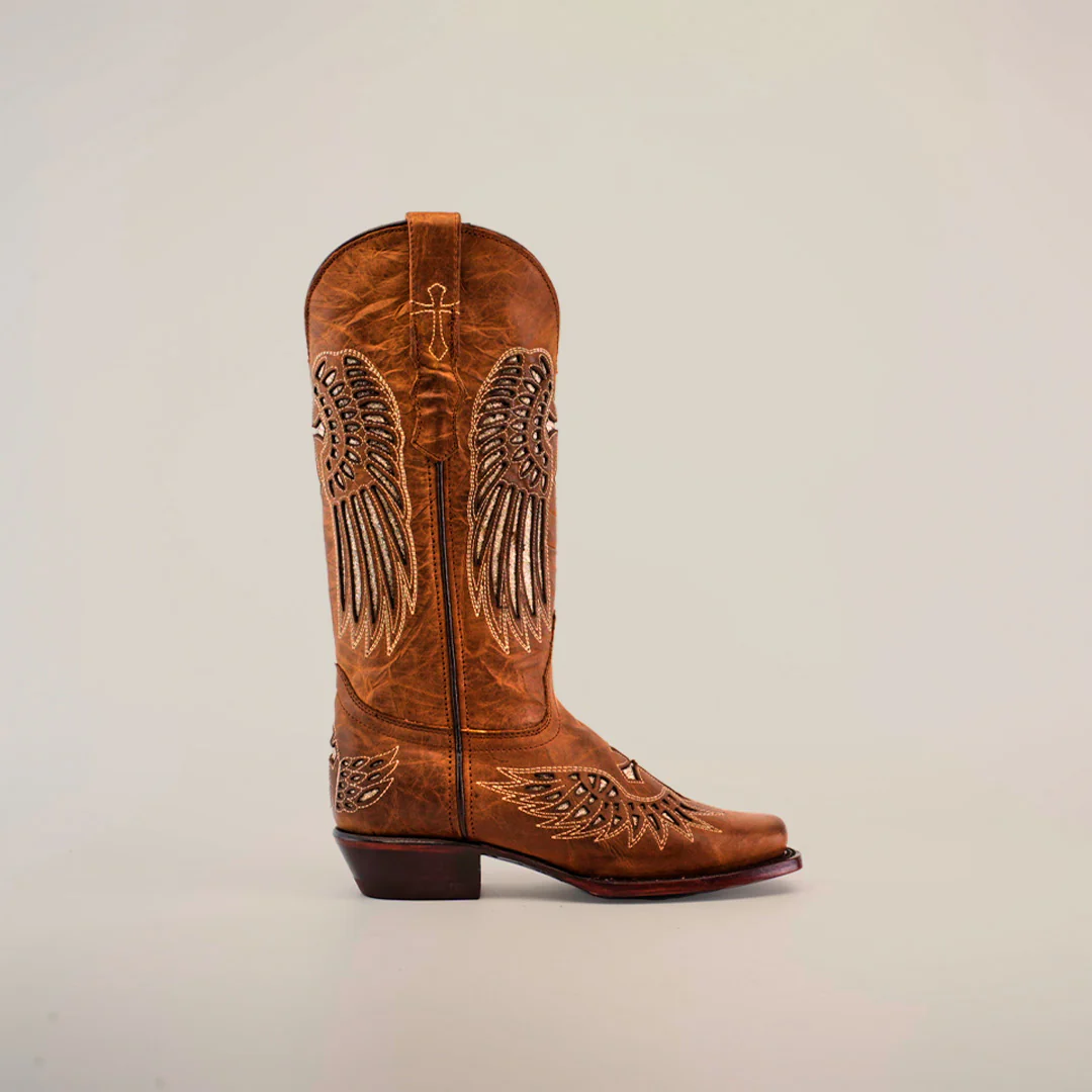 Texas Cross Glitterbomb Camel - Mid Shaft - Narrow Square Toe - Image 2