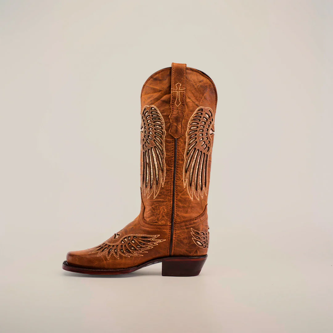 Texas Cross Glitterbomb Camel - Mid Shaft - Narrow Square Toe - Image 3