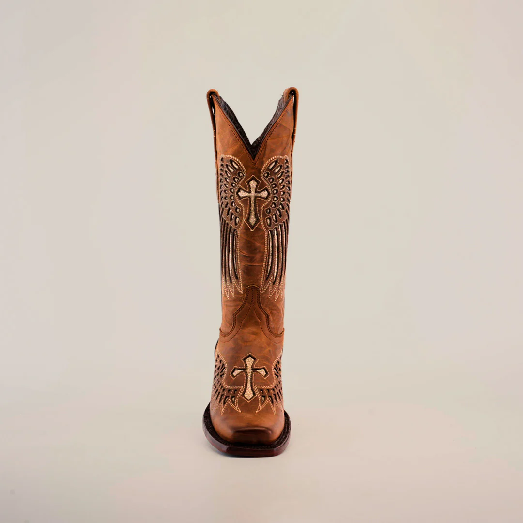 Texas Cross Glitterbomb Camel - Mid Shaft - Narrow Square Toe - Image 4