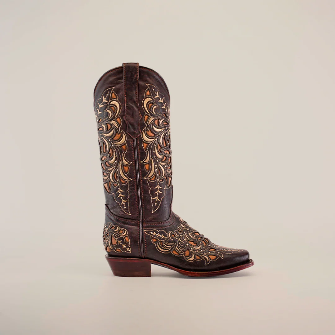 Kiara Crystals Chocolate - Mid Shaft - Narrow Square Toe - Image 2