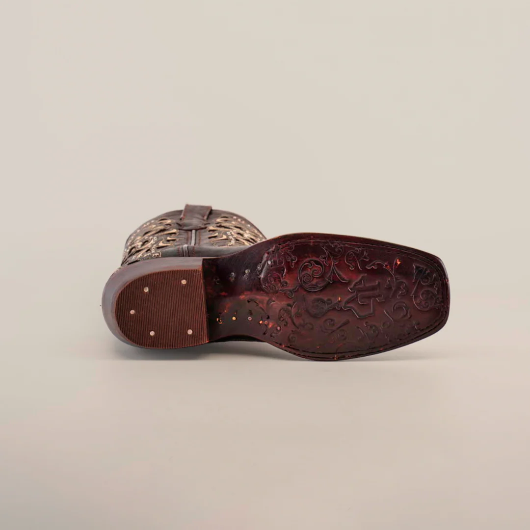 Kiara Crystals Chocolate - Mid Shaft - Narrow Square Toe - Image 6