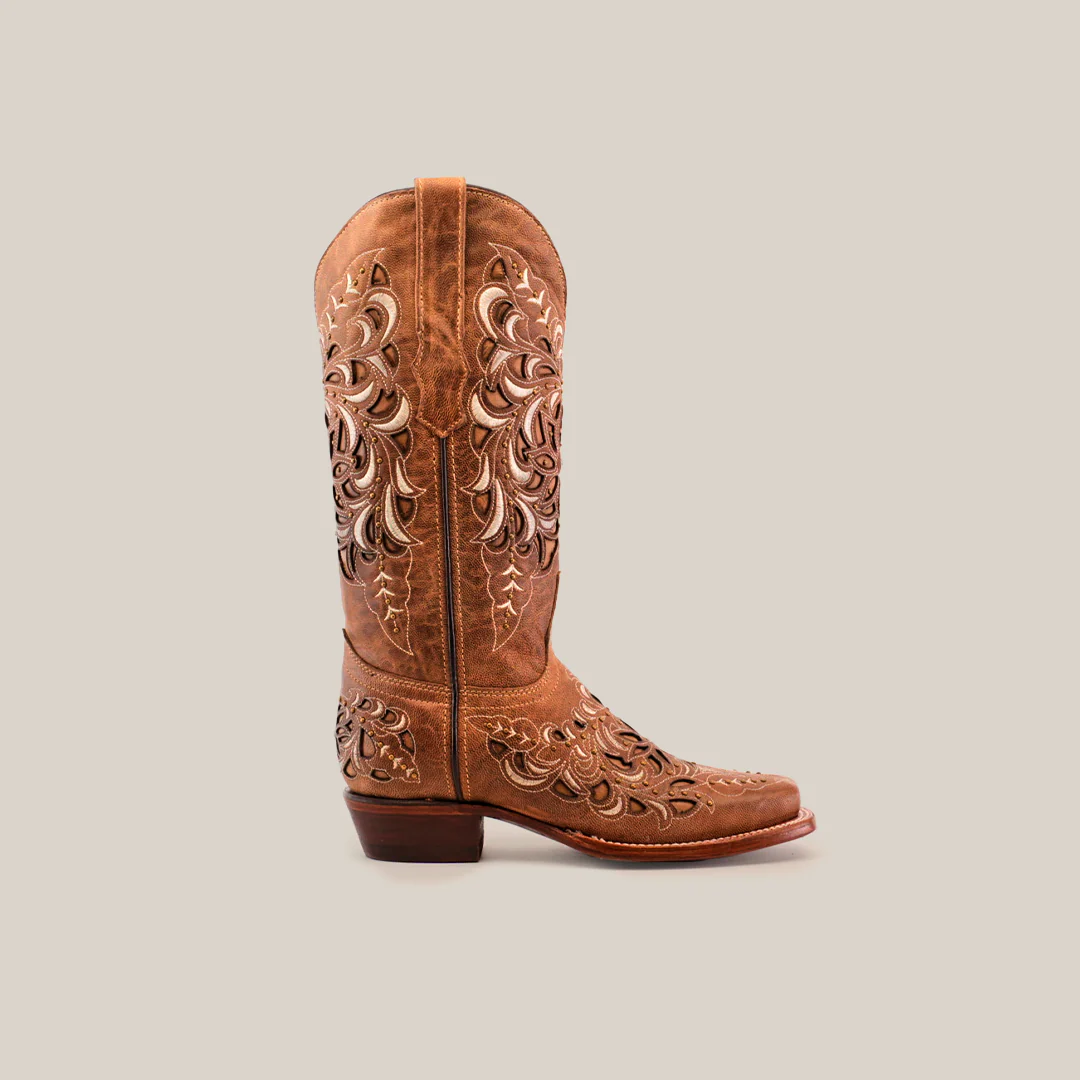 Kiara Crystals Fawn - Mid Shaft - Narrow Square Toe - Image 2