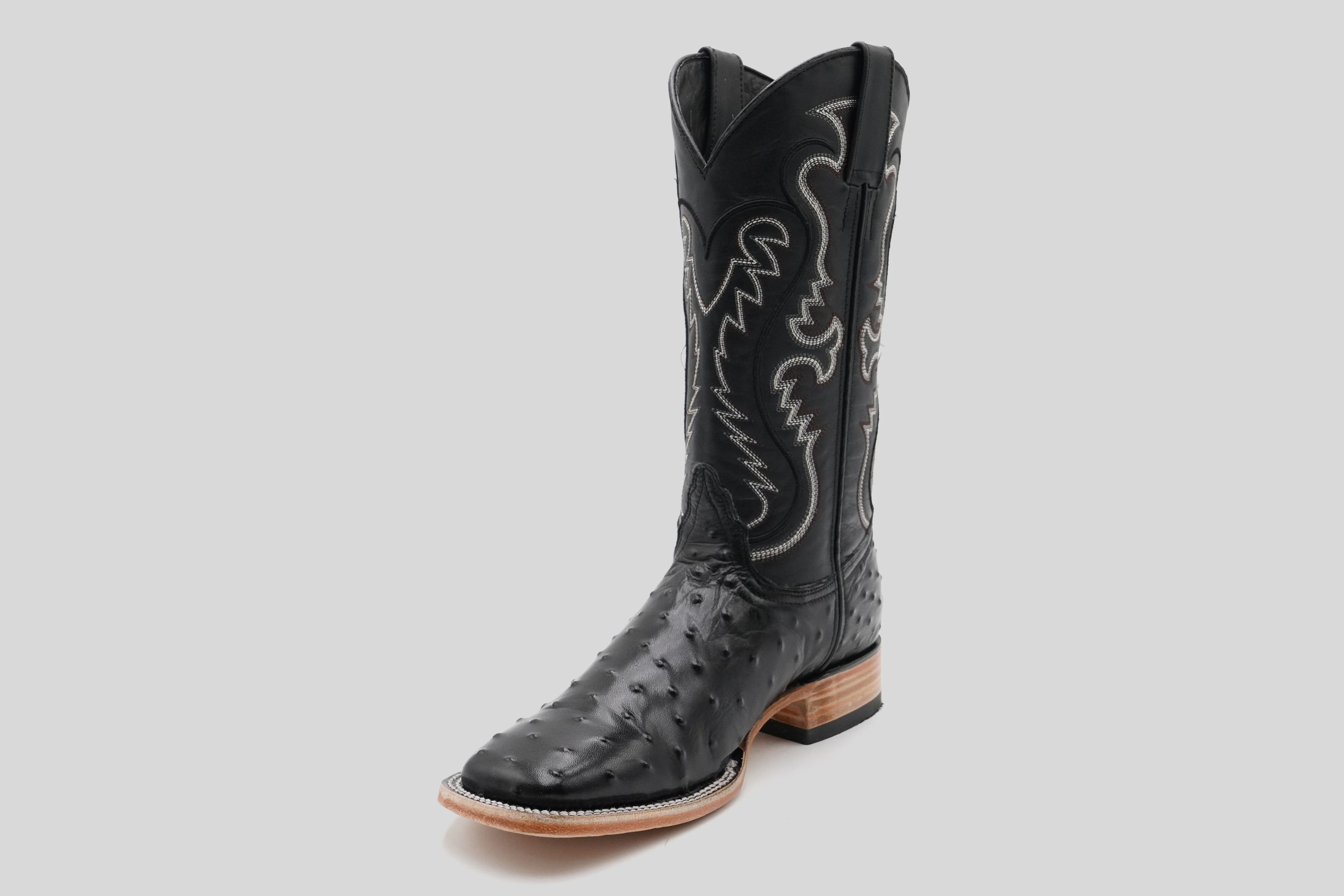 Ostrich Black - Embossed Leather - Square Toe (E424-26) - Image 3