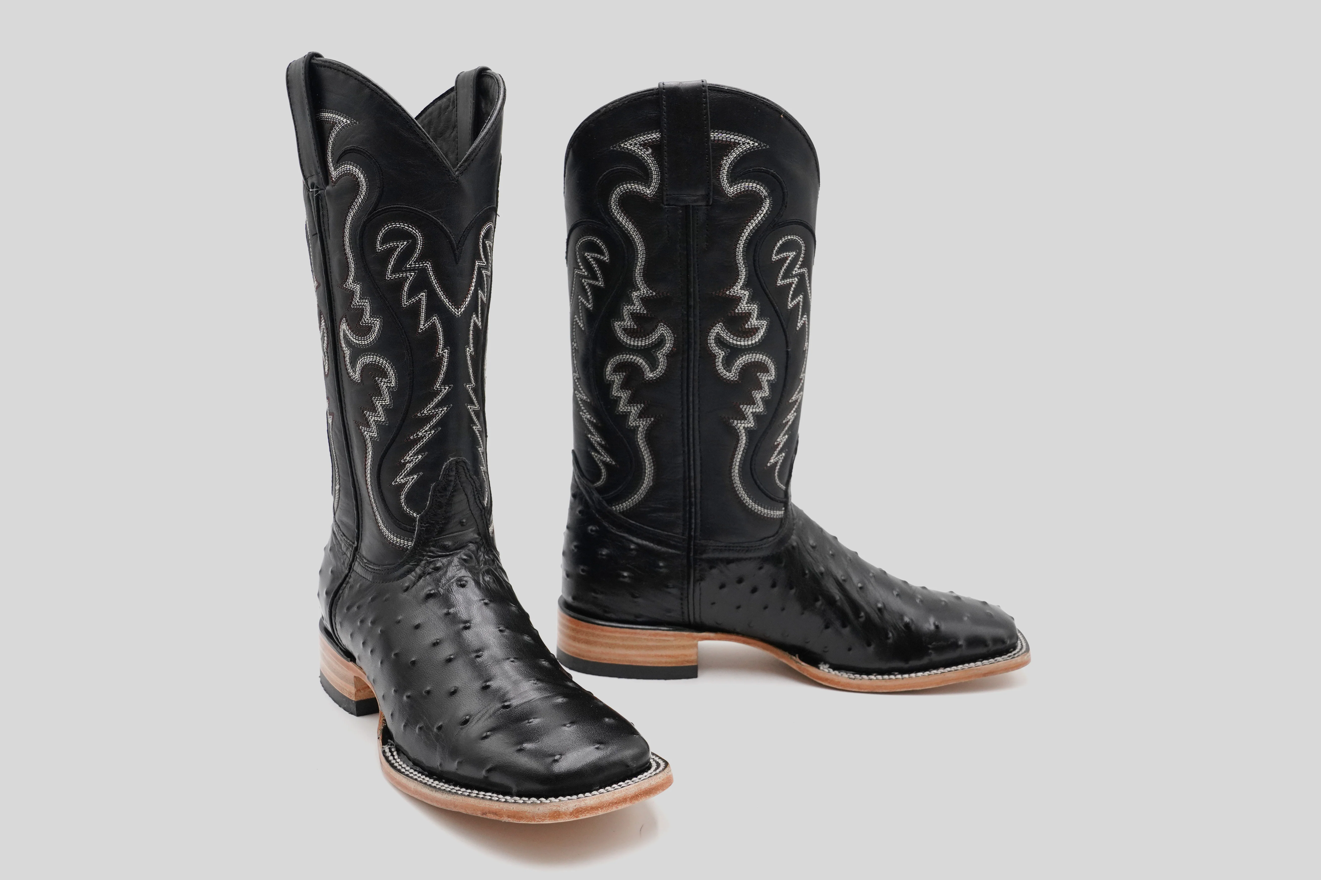 Ostrich Black - Embossed Leather - Square Toe (E424-26) - Image 6