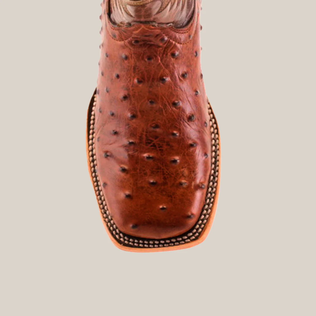 Karoo Ostrich Print Chocolate Square Toe / Youth - Image 5
