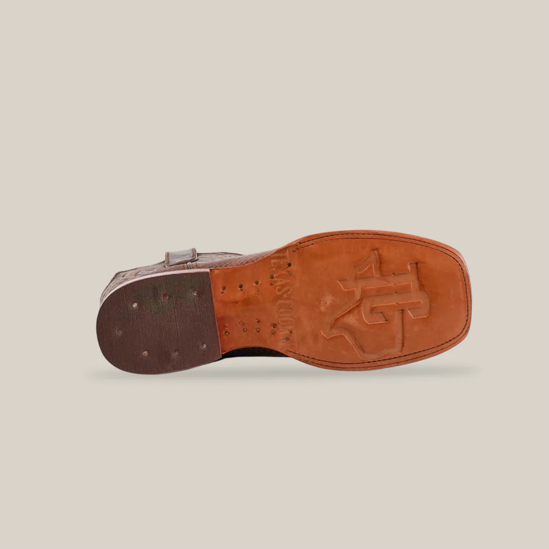 Python Chocolate - Embossed Leather - Square Toe (E425) - Image 6