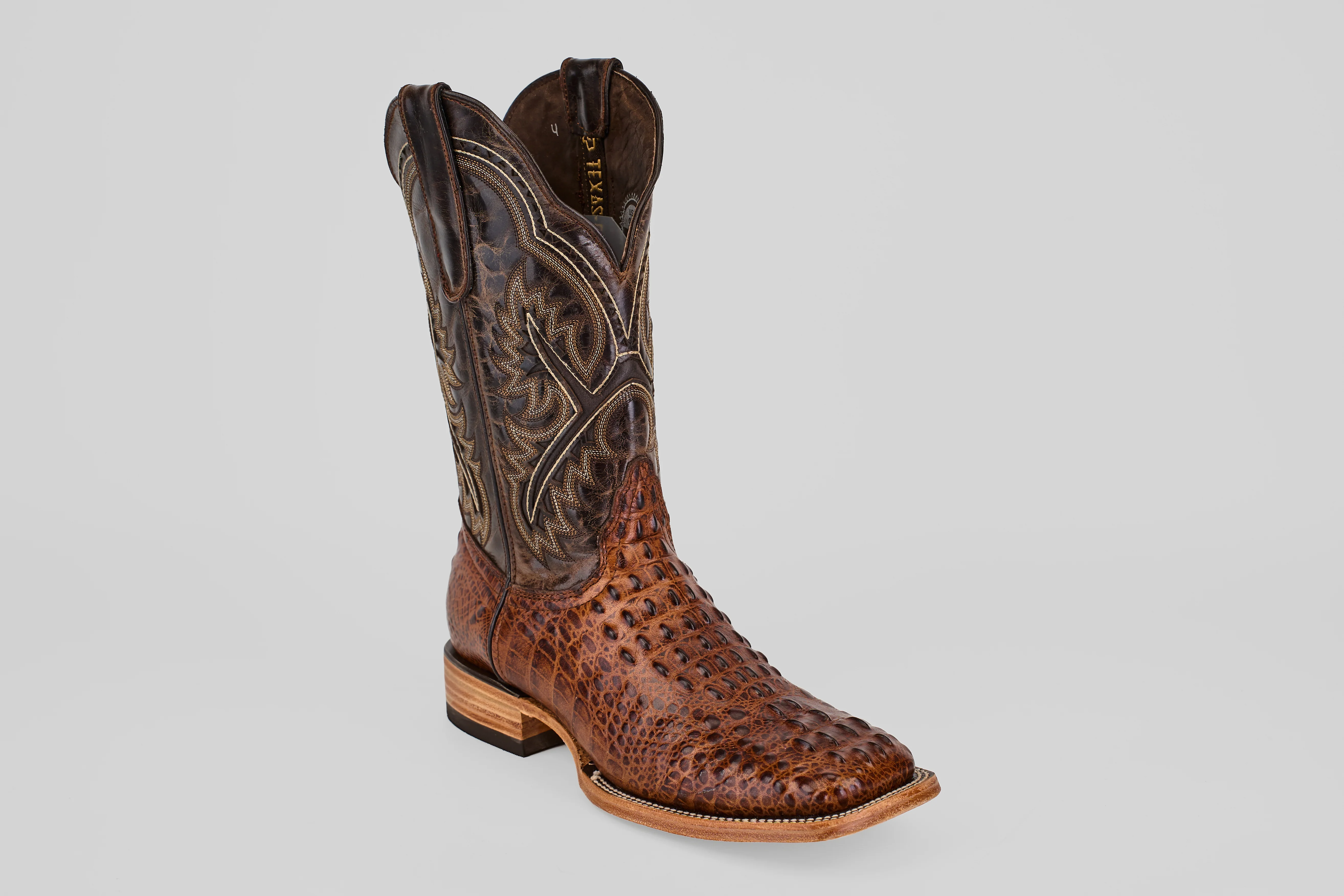 Hornback Brown - Embossed Leather - Square Toe (E427) - Image 2