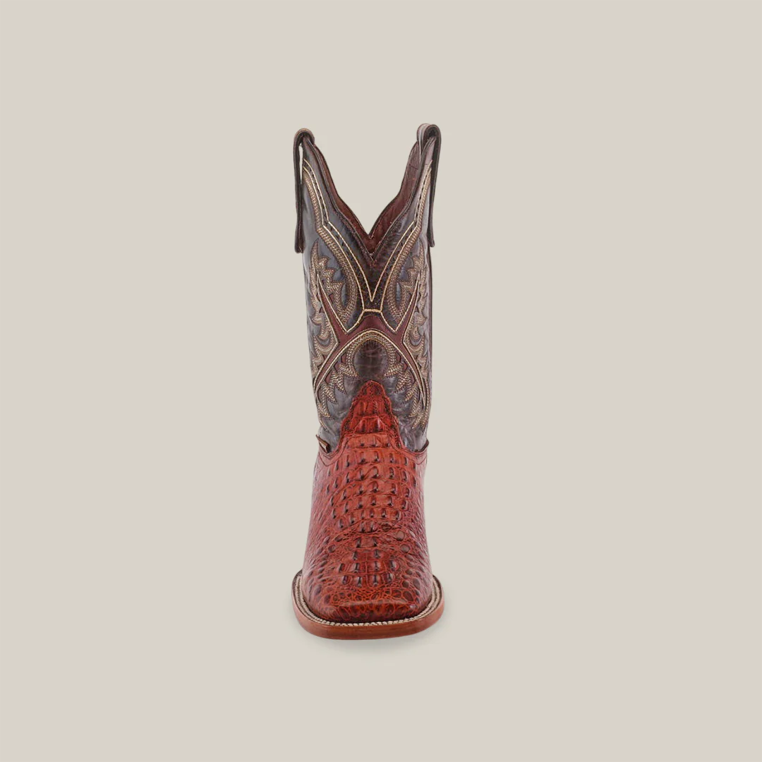 Caiman Hornback Print - Cognac - Square Toe Boots - Image 4