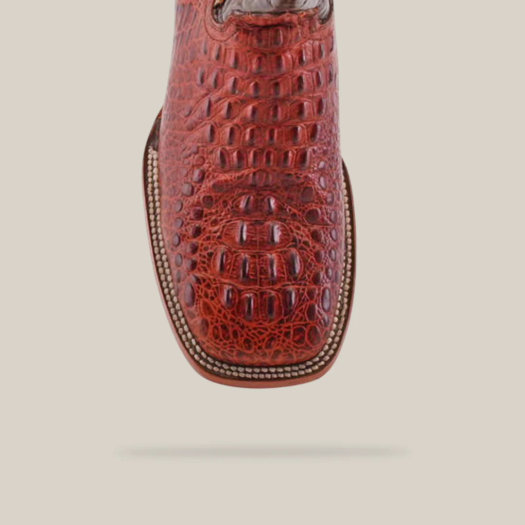 Caiman Hornback Print - Cognac - Square Toe Boots - Image 5
