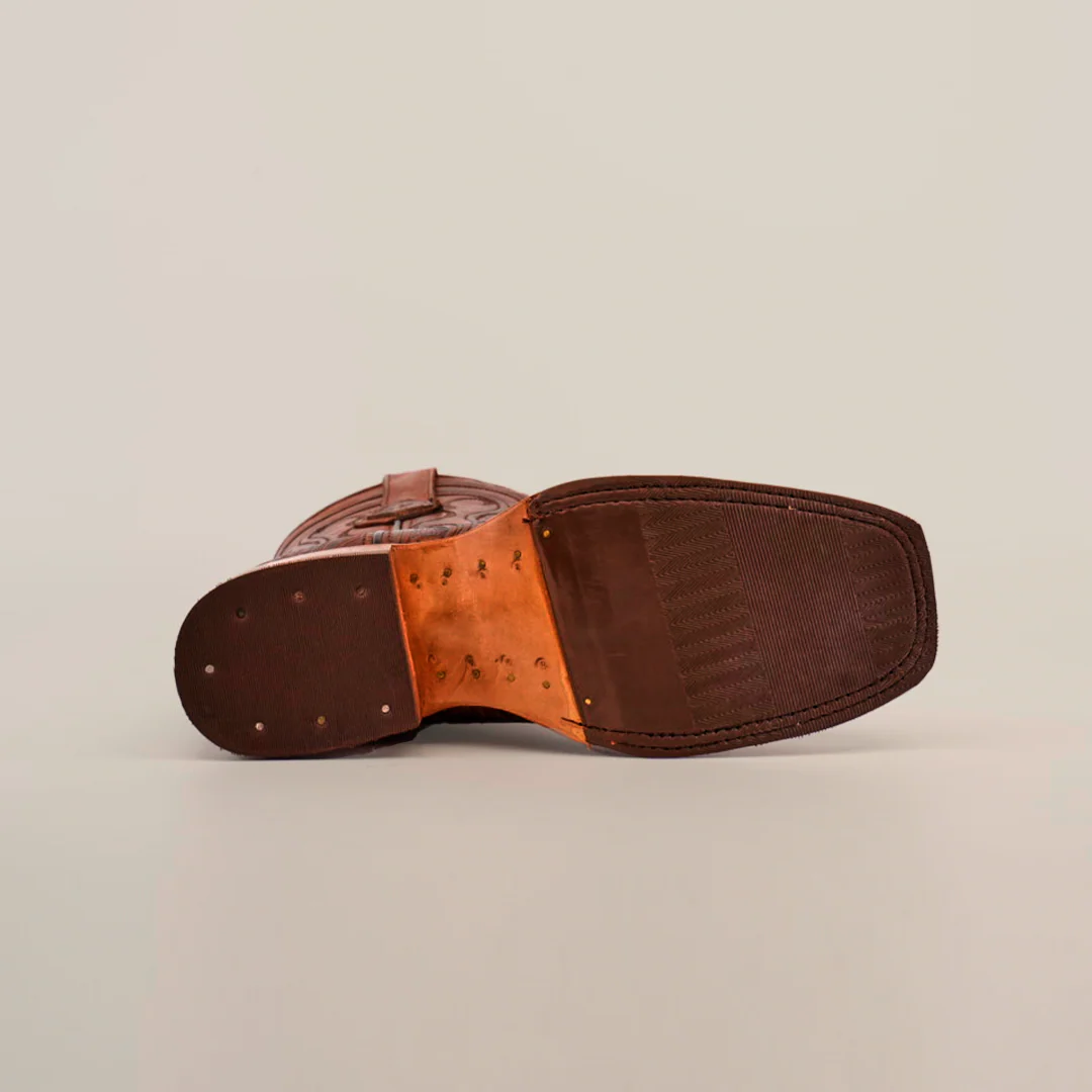 Handtooled Leave Brown - Slip Resistant Sole - Rodeo Toe - Image 6