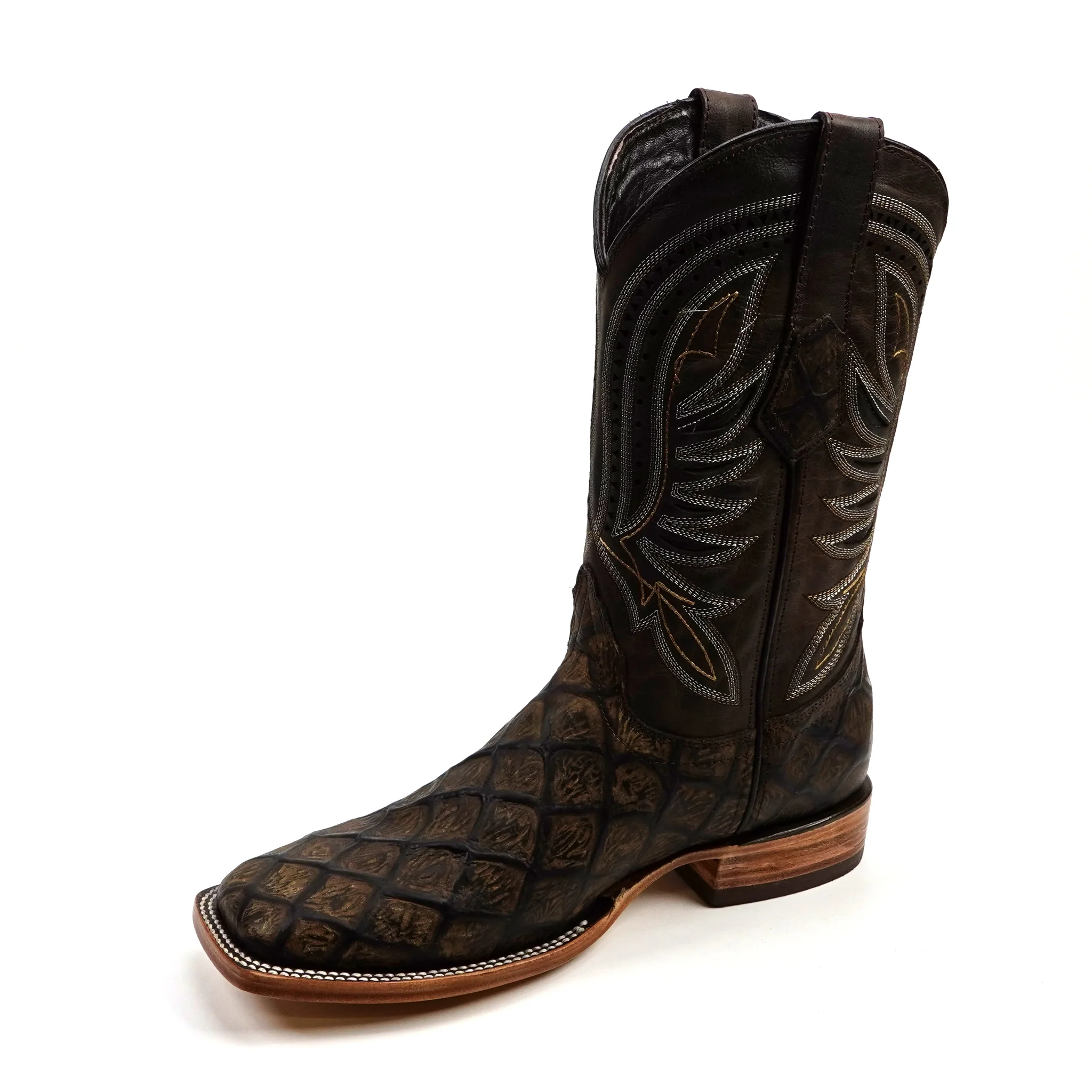 Pirarucu Camel - Embossed Leather - Square Toe (E688) - Image 3