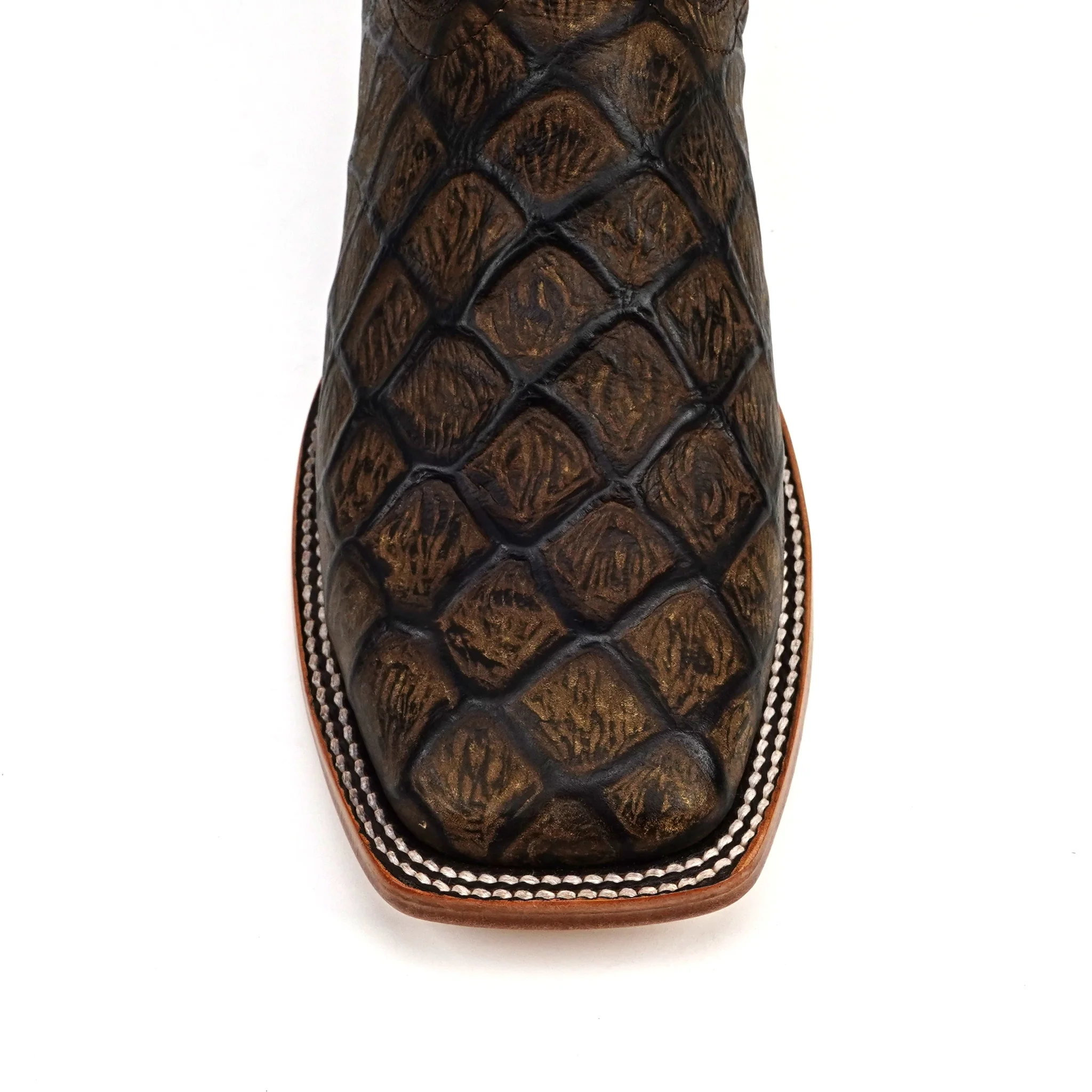Pirarucu Camel - Embossed Leather - Square Toe (E688) - Image 5