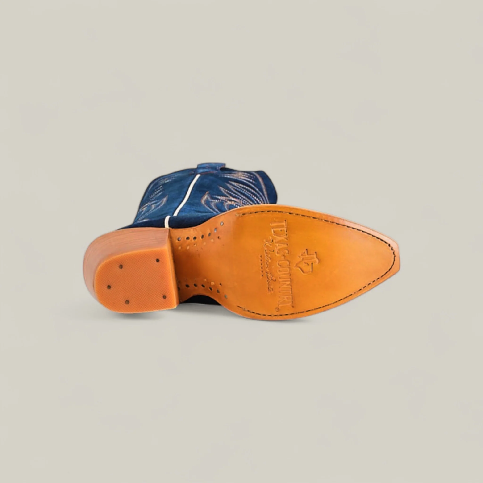 Kellie Suede Blue Jeans Leather Sole - Tall Shaft - Snip Toe - Image 6