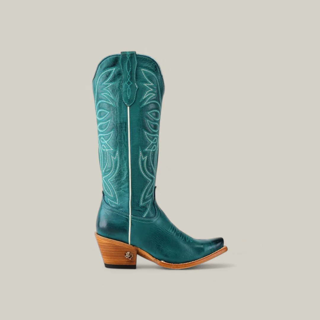 Kellie Turquoise Leather Sole - Tall Shaft - Snip Toe - Image 2