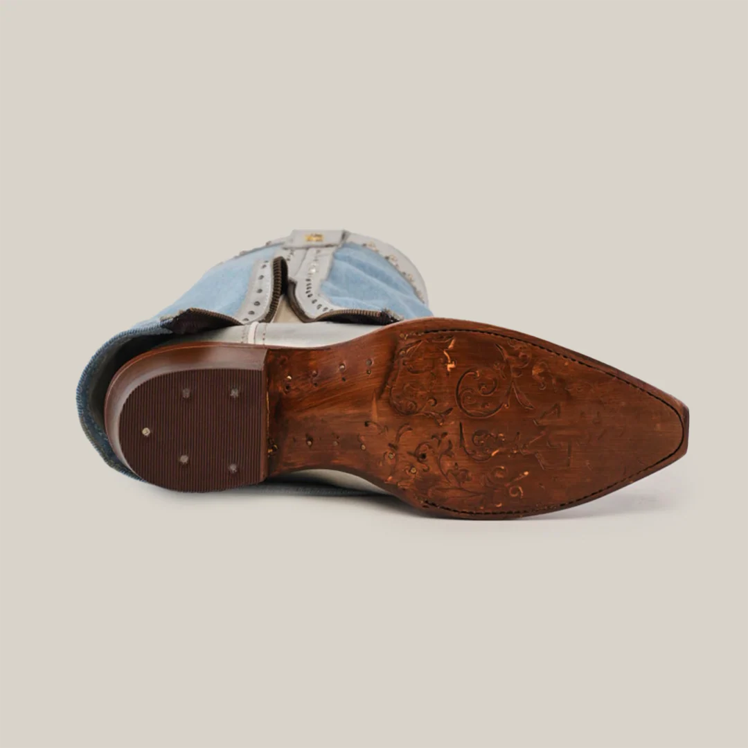 Bella Denim Silver - Tall Shaft - Snip Toe - Image 6